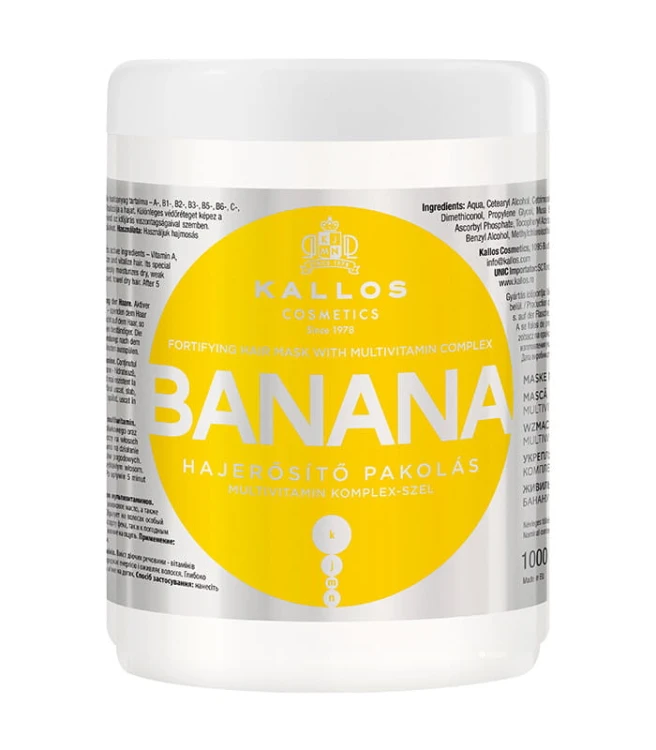 KALLOS Wzmacniająca maska do włosów BANAN i KOMPLEKS WITAMIN, 1 l.jpg