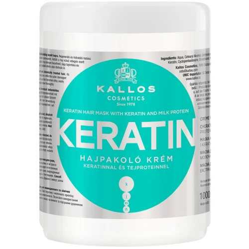 KALLOS Maska do włosów suchych i łamiących się KERATIN, 1000 ml.webp